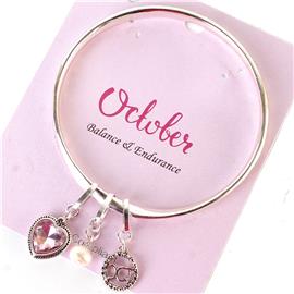 Octuber Charm Bangle Bracelet