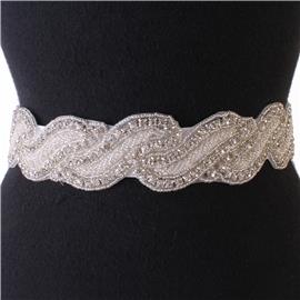 Pearls Rhinestones Swirl Belt