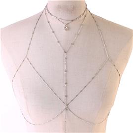 Stones Layereds Choker Bra Chain