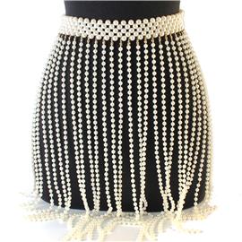 Pearls Fringed Skirt Belt