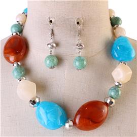 Natural Stones Necklace Set