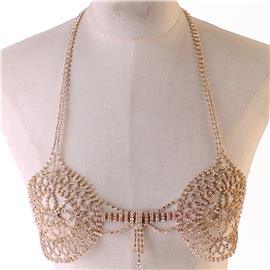 Rhinestones Casting Round Bra Chain