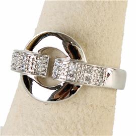 ""8" CZ Silver Knot Ring "