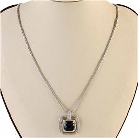 Cz Square Pendant Necklace