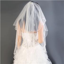 Crystal Beads Wedding Veil