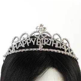 Rhinestones Happy Birthday Tiara