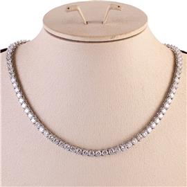 4mm Cubic Zirconia Necklace