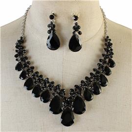 Crystal Casting Tears Necklace Set