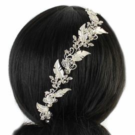 MetaL Stone Leaves Hair Band / Hair Pin