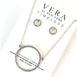 Pendant Round Necklace Set