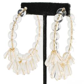 Semi Stones Dangling Hoop Earring