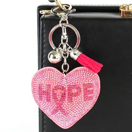 Rhinestones Heart Hope Key Chain