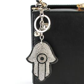 Rhinestones Hamsan Key Chain