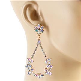 Rhinestones Tear Flower Earring