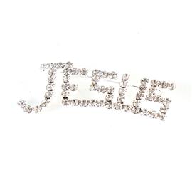 "Rhinestones "Jesus " Brooch "