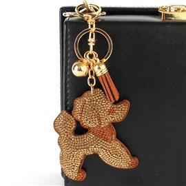 Rhinestones Dog Key Chain