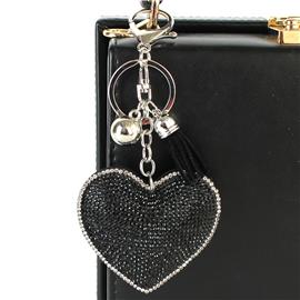 Rhinestones Casting Heart Key Chain