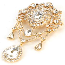 Crystal Tear Brooch