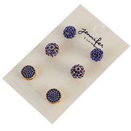 Stones Round 3 Pairs Earring