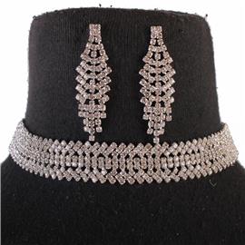 Rhinestones Casting Choker Set