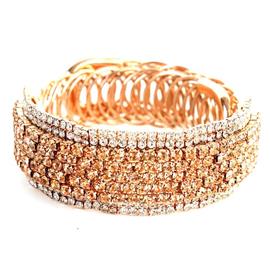 Rhinestones Casting Bangle Bracelet