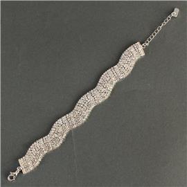 Rhinestones Casting Zic Zac Bracelet