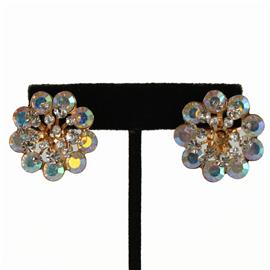 Crystal Flower Clip-On Earring