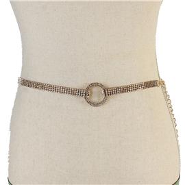 Rhinestones Round Belt