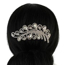 Rhinestones Leaves Hair Comb