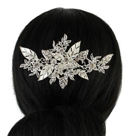 Rhinestones Leaves Hair Comb