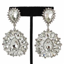 Crystal Teardrop Clip-On Earring