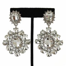 Crystal Oval Clip-On Earring