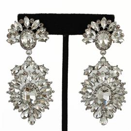 Crystal Oval Clip-On Earring