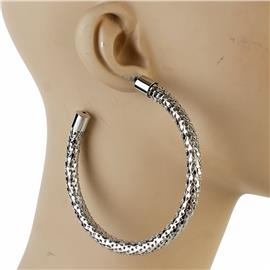 80mm Metal Coreana Chain Hoop Earring