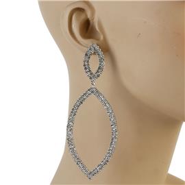 Rhinestones Leaf Dangling Earring