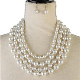 Pearls Layereds Necklace Set