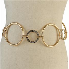 Metal Stones Circle Belt