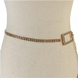 Metal Fashion Rhinestones Square Belt