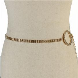 Metal Fashion Rhinestones Round Belt