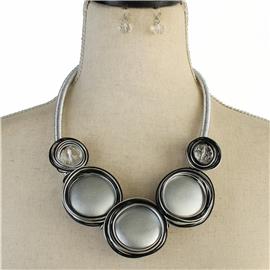 Fashion Cord Round Necklace Set