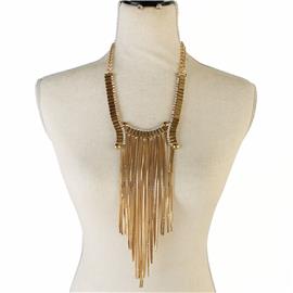 Metal Fringed Necklace Set