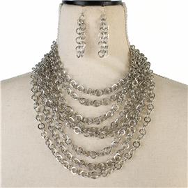 Metal Chain Necklace Set