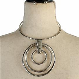 Metal Round Choker Set