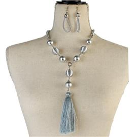 Fashion Cord Tassel Necklace Set