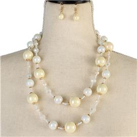 Fashion Pearl With Beads Necklace Set