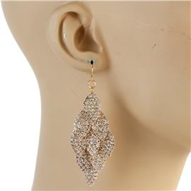 Rhinestone Leaves Earring