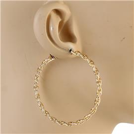 60mm Metal Braided Earring