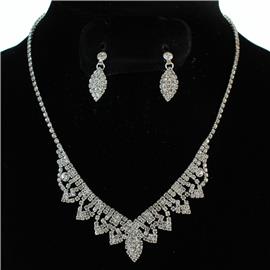 Rhinestone Jr Oval Necklace Set