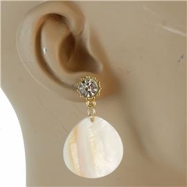 Shell With Crystal Earring