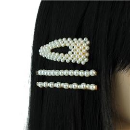 3 pcs Pearl Hair Pins In Square Shape